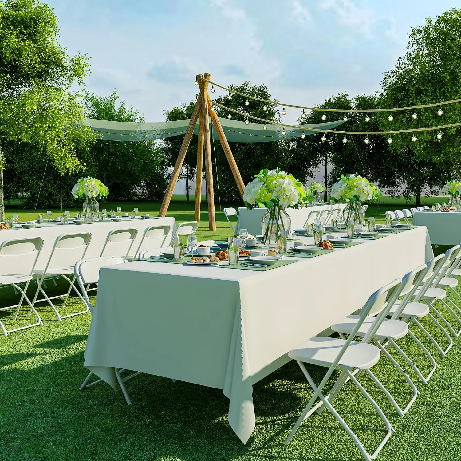10 Pack White Folding Chairs, Portable Party Chairs, Plastic Folding Chair,Stackable Commercial Seats with Steel Frame for Office Wedding Party Patio Dinning Events, 350lbs Capacity