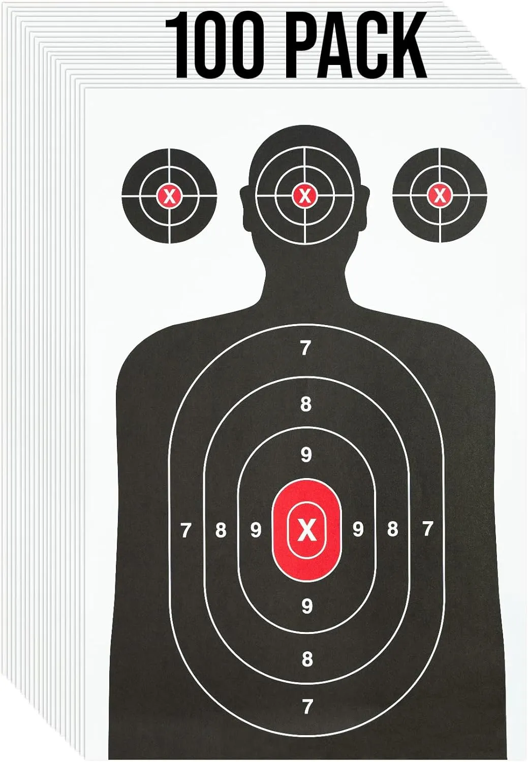 100 Pack Paper Shooting Target for Gun Range - Silhouette Paper Target for Handguns, Rifles, Pistols, Airguns, BB Guns, Pellet Guns, Crossbow, Arrow (14 X 22 inches)