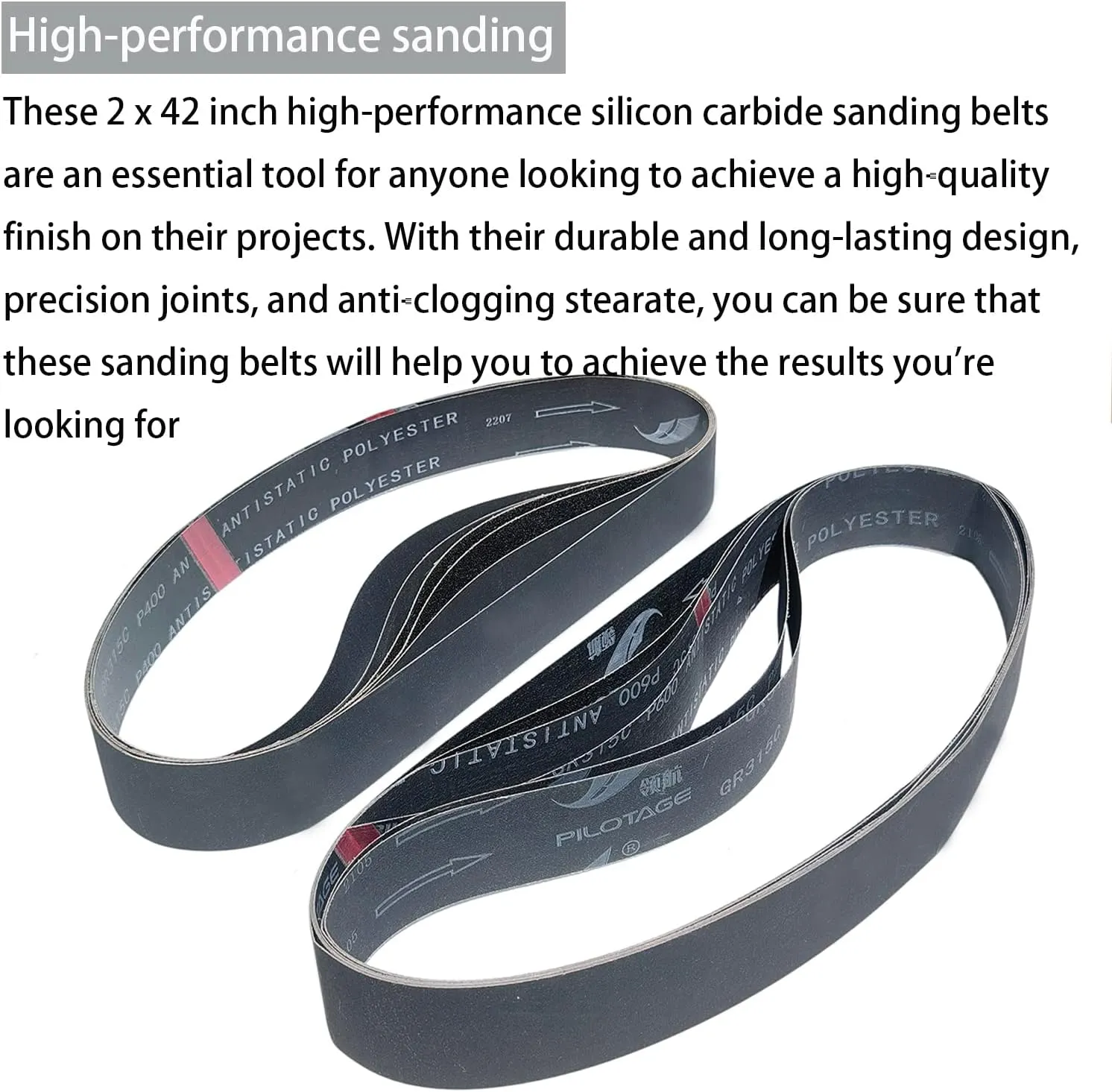 12 Pack 2 x 42 Inch High Performance Silicon Carbide Sanding Belts Set-120 240 400 600 800 1000 Grits - Premium Knife Sharpening Sanding Belts