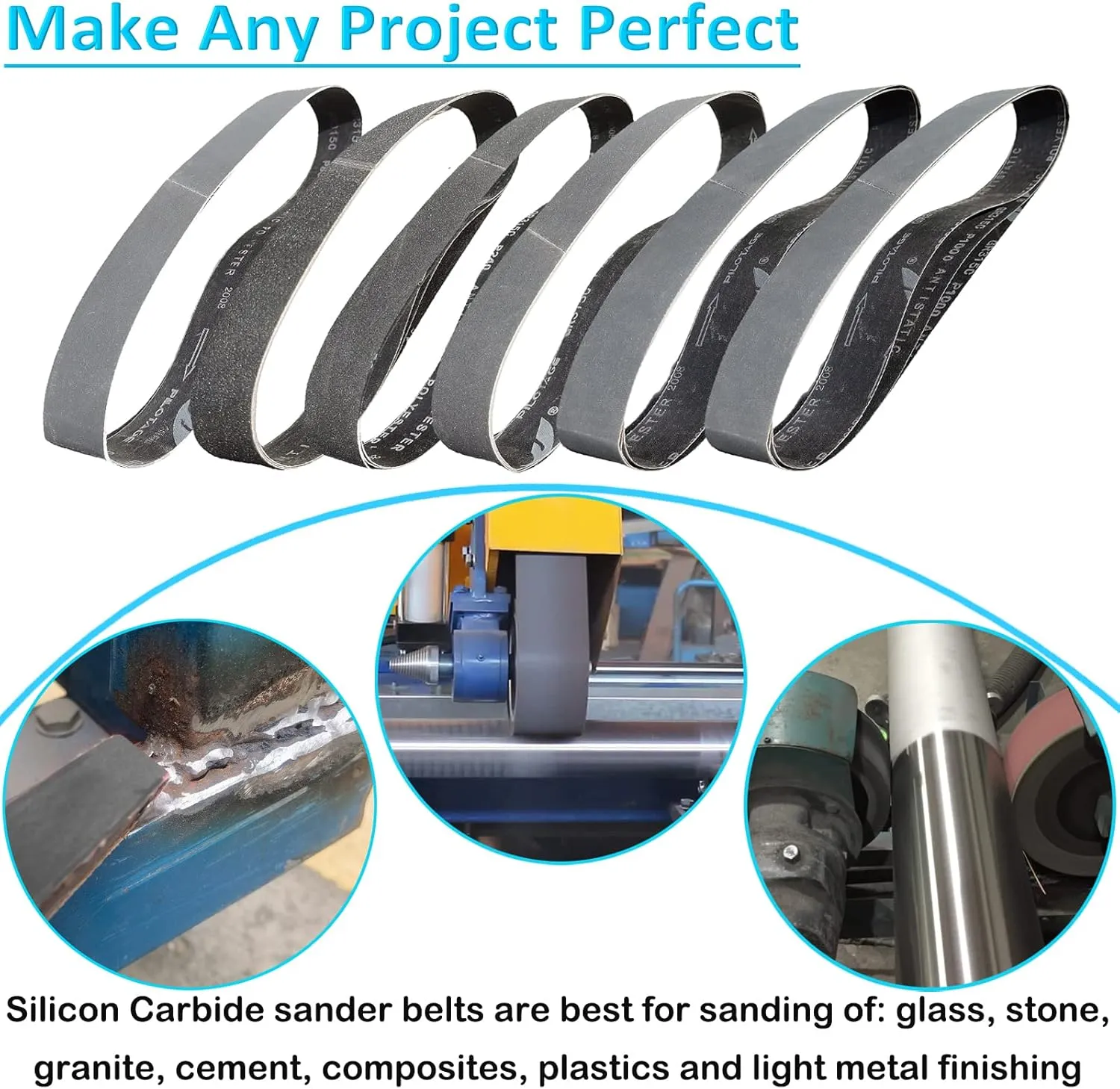 12 Pack 2 x 42 Inch High Performance Silicon Carbide Sanding Belts Set-120 240 400 600 800 1000 Grits - Premium Knife Sharpening Sanding Belts