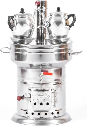 12.7 Quart (12 Liters) Aluminum Teapot Samovar with Charcoal Grill – Durable & Efficient