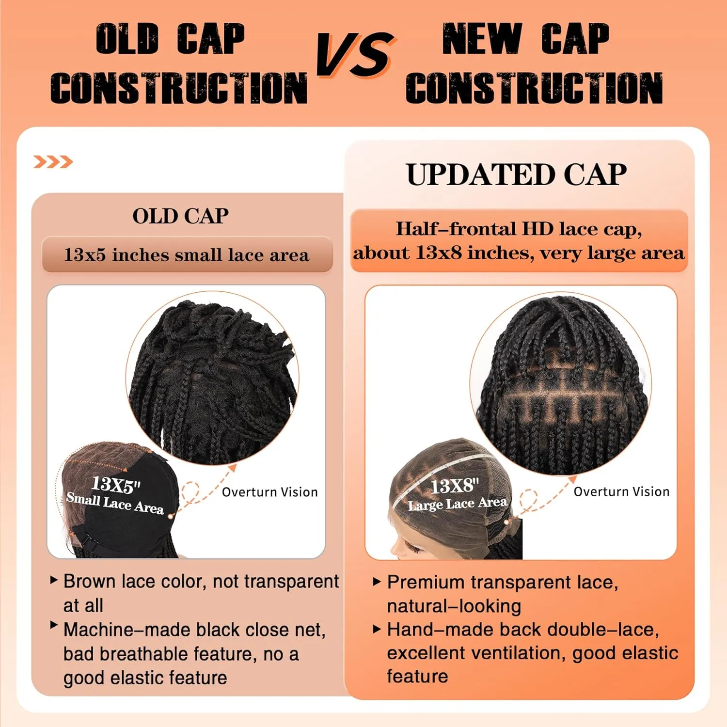 13x8 HD Lace Front Braided Wigs Knotless Boho Braided Wigs for Women Box Braid Wig With Baby Hair Synthetic Hair Long Braids Lace Front Wig 36 Inch Black
