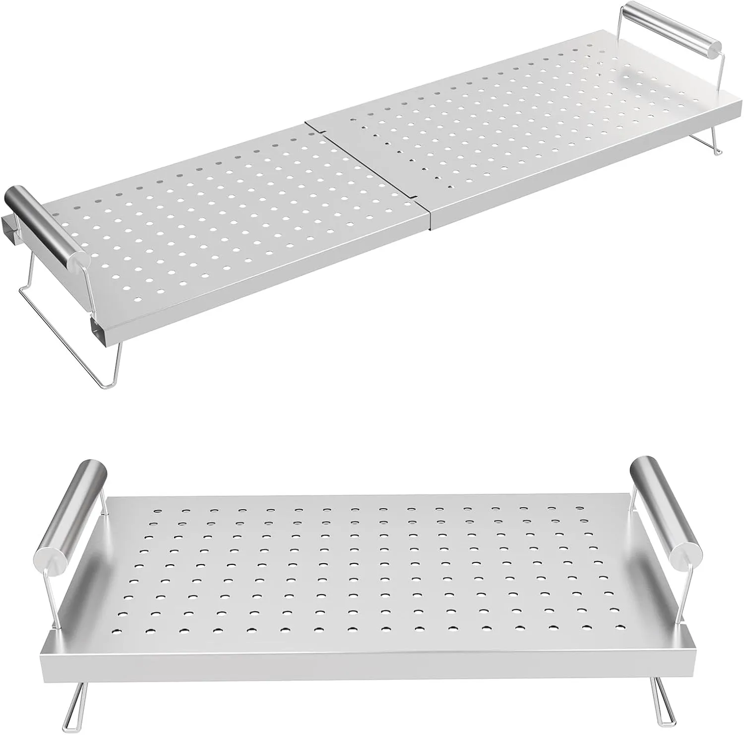 15" L to 25" L Grill Warming Rack for Blackstone Flat Top Griddle 17 22 28 36 Inch, Universal Adjustable Grill Rack for Blackstone for Charbroil and Most Tabletop Flat-top Griddle Grills Accessories