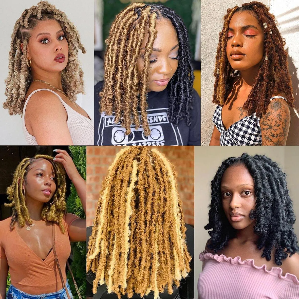 16 Inch Soft Springy Afro Twist Braiding Hair 8 Packs Pre-Separated Spring Twsit For Faux Locs Honey Brown Marley Twist Afro Crochet Braids Synthetic Hair Extension For Women (8 Strands/Pack，30#)