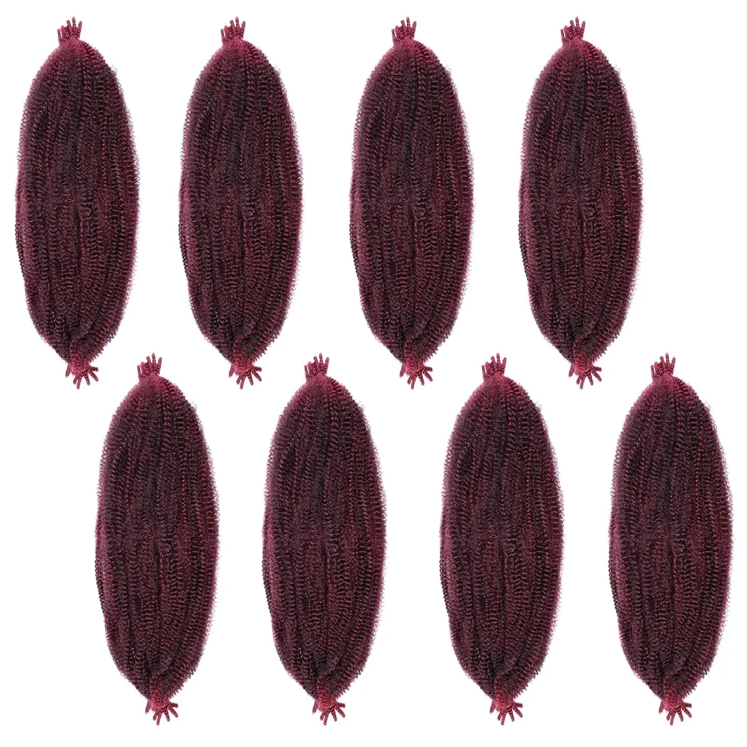 16 Inch Soft Springy Afro Twist Hair 8 Packs Pre-Separated Spring Twsit For Soft Faux Locs Marley Twist Crochet Braiding Copper Red Synthetic Hair Extension For Women (8 Strands/Pack,TBUG#)