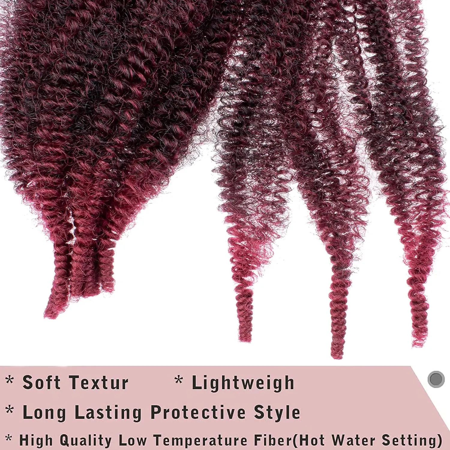 16 Inch Soft Springy Afro Twist Hair 8 Packs Pre-Separated Spring Twsit For Soft Faux Locs Marley Twist Crochet Braiding Copper Red Synthetic Hair Extension For Women (8 Strands/Pack,TBUG#)