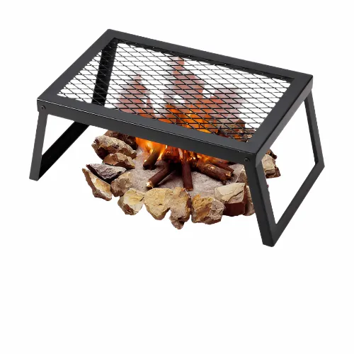 18" Folding Campfire Grill Portable Heavy Duty Steel Mesh Grate