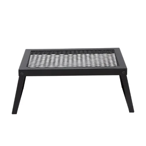18" Folding Campfire Grill Portable Heavy Duty Steel Mesh Grate