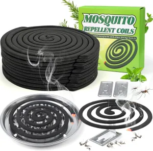 20 Pack Mosquito Repellent Coils, Citronella Mosquito Repellent Indoor Outdoor Bug Repellent for Patio Yard Camping, 7 Hour Protection, 1 Holder and 2 Stands