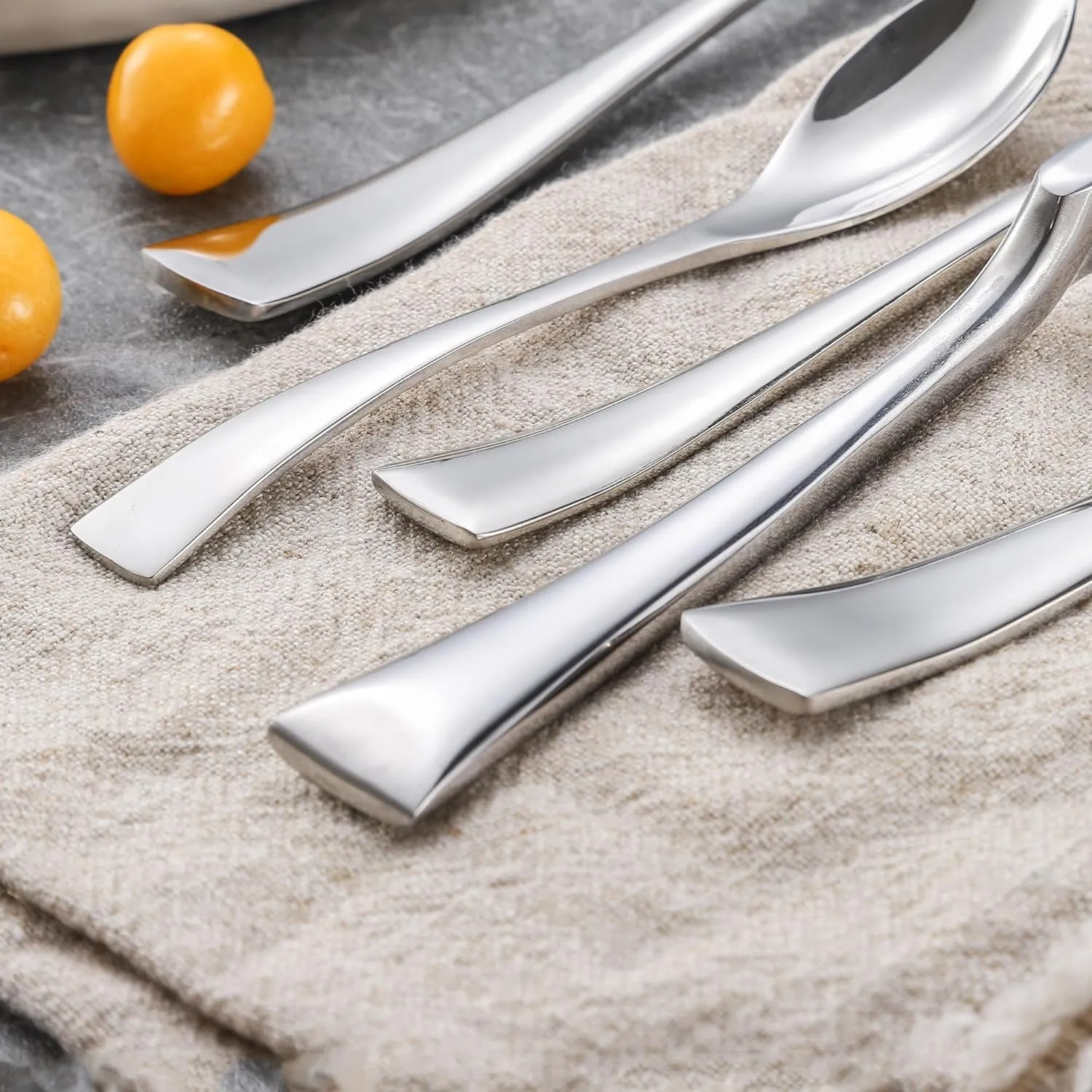 20-Piece Silverware Set for 4,Heavy Duty 18/10 Stainless Steel Cutlery Set with Forged Stand Knife,Modern Flatware Utensils Set,Forks Spoons and Knives Set,Mirror Polished,Dishwasher Safe