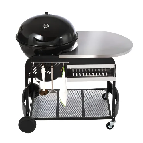 21 inch Kettle Charcoal Grill BBQ Portable with Cart & Thermometer