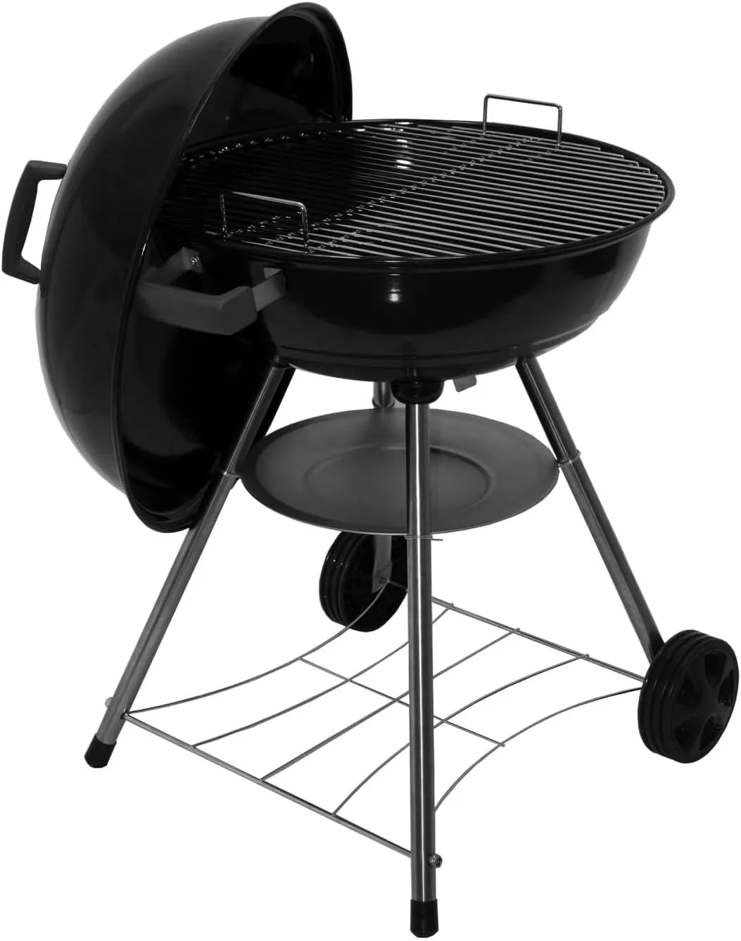 22" Heavy Duty Charcoal Barbecue Grill with Adjustable Air Vent, 354 SQ. In Cooking Area, Storage Rack, 2 Wheeled Portable Grill for Camping, Outdoor Cooking, and More - 810-23002