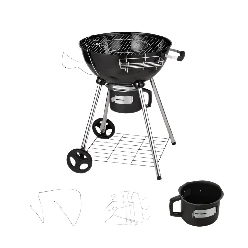 22" Kettle Charcoal Grill Portable w/ Thermometer Wheels and Cover Ash Tray