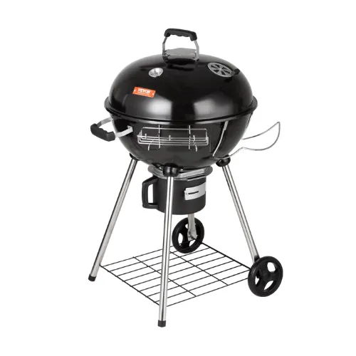 22" Kettle Charcoal Grill Portable w/ Thermometer Wheels and Cover Ash Tray