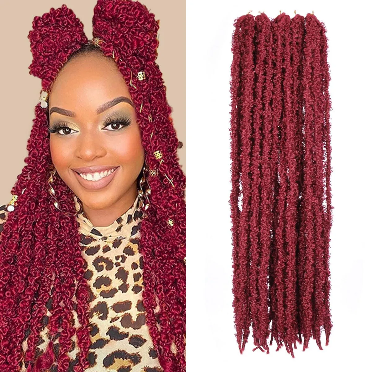 24 inch 6 Packs Distressed Butterfly Locs Crochet Hair, Soft Big Butterfly Distressed Locs Crochet Hair Synthetic Fluffy Soft Locs Crochet Braids Hair Extensions (Bug#)