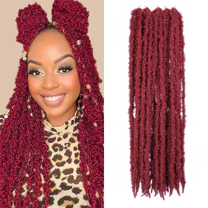 24 inch 6 Packs Distressed Butterfly Locs Crochet Hair, Soft Big Butterfly Distressed Locs Crochet Hair Synthetic Fluffy Soft Locs Crochet Braids Hair Extensions (Bug#)