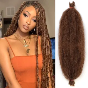 24 Inch Soft Springy Afro Twist Hair 8 Packs Pre-Separated Long Spring Twsit For Soft Faux Locs Honey Brown Marley Twist Crochet Braiding Synthetic Hair Extension For Women(8 Strands/Pack 30#)