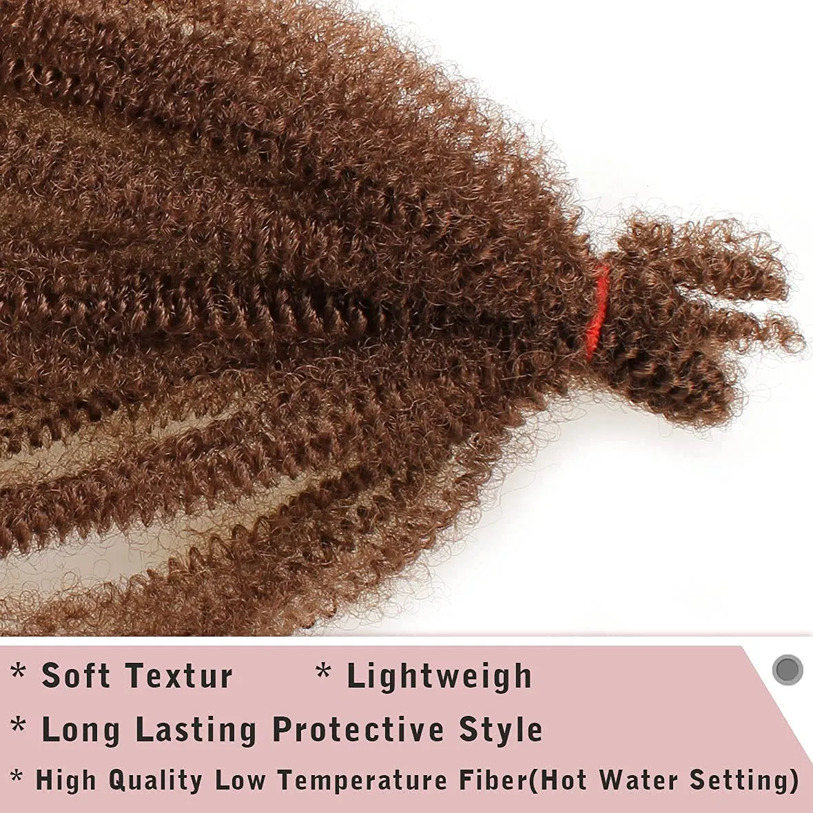 24 Inch Soft Springy Afro Twist Hair 8 Packs Pre-Separated Long Spring Twsit For Soft Faux Locs Honey Brown Marley Twist Crochet Braiding Synthetic Hair Extension For Women(8 Strands/Pack 30#)