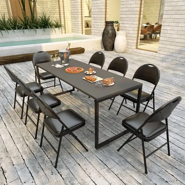 2/4 Pack Folding Chairs Padded Party Chairs with Metal Frame