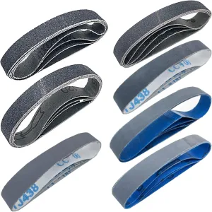 28 Pack 1 x 18 Inch Silicon Carbide Sanding Belts,Knife Sharpening Sander Belt Kits Fits Ken Onion Blade Grinder Attachment,4 PCS Each of 80,120, 240, 400, 600,800,1000 Grits Work Sharp Belts