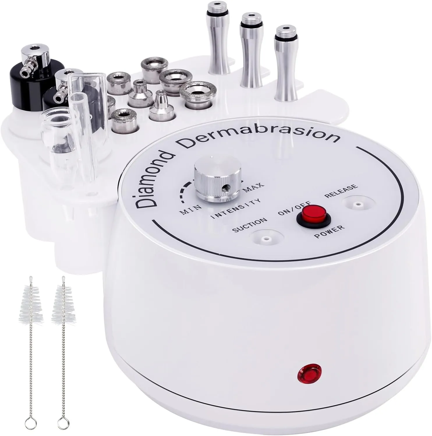 3 in 1 Diamond Micro DermaBrasion Machine, Mcwdoit Professional Dermabrasion Facial Skin Care Device with Wand, Spray Bottle and Vacuum Glass Tube for Personal Home Beauty Salon Use