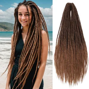 30 Inch 20 Strands Dreadlocks Extensions Dreads Locs Crochet Hair for Women Handmade Soft locs crochet hair braids Synthetic thin 0.6cm Hippie Double Ended Dreadlocks (30,1b/30)