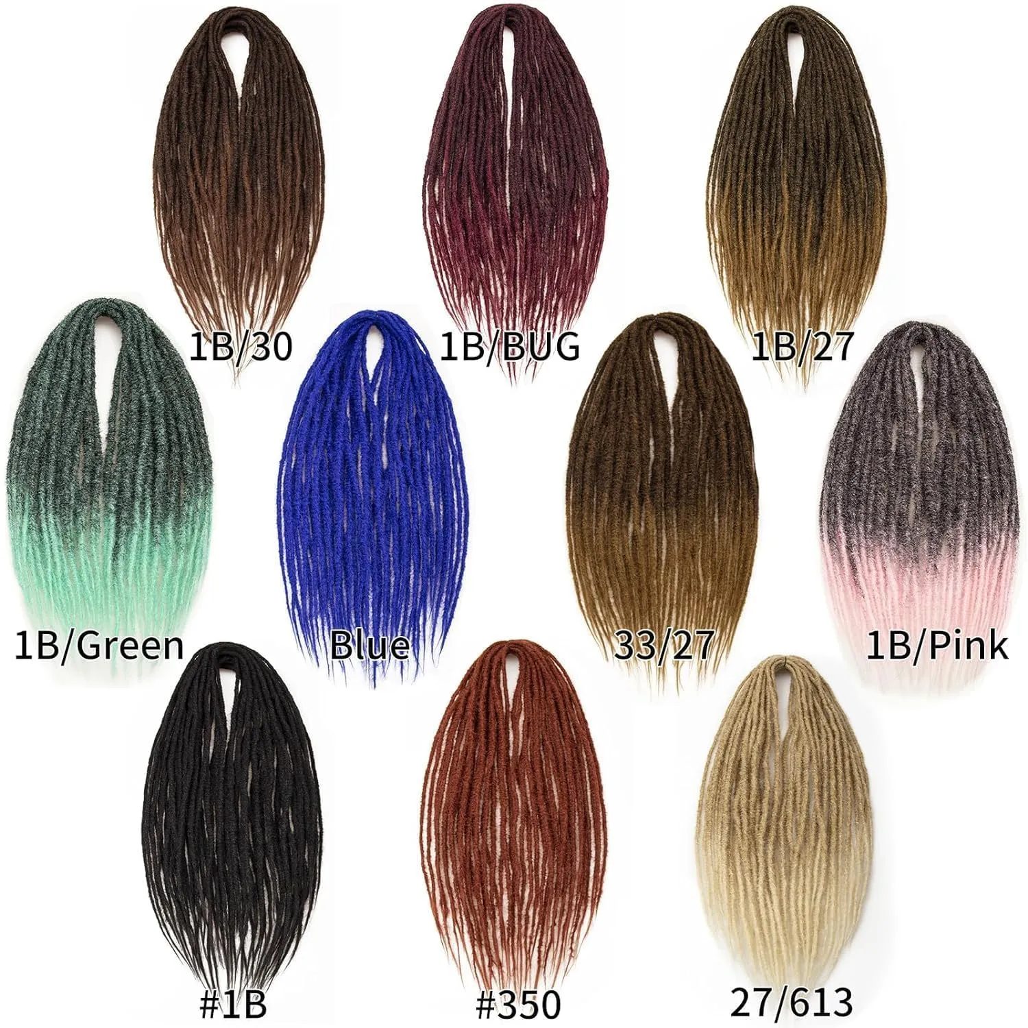 30 Inch 20 Strands Dreadlocks Extensions Dreads Locs Crochet Hair for Women Handmade Soft locs crochet hair braids Synthetic thin 0.6cm Hippie Double Ended Dreadlocks (30,1b/30)