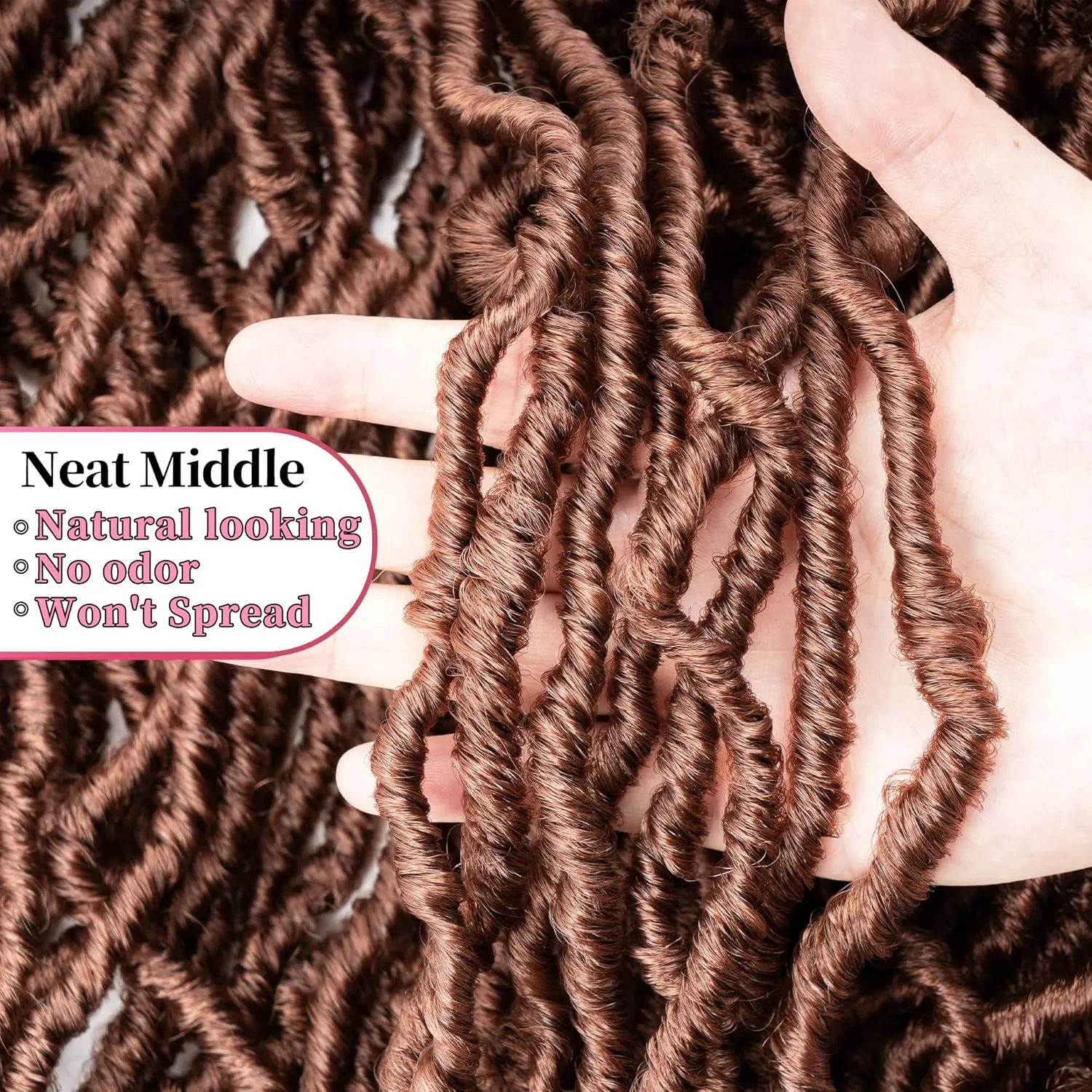 36 Inch Faux Locs Crochet Hair Super Long Soft Locs Crochet Braids Hair 6 Packs/lot 105g Goddess Locs Dreadlocs Synthetic Hair Extend Pre Looped brown Soft Braiding for Women (36 Inch, 30#)