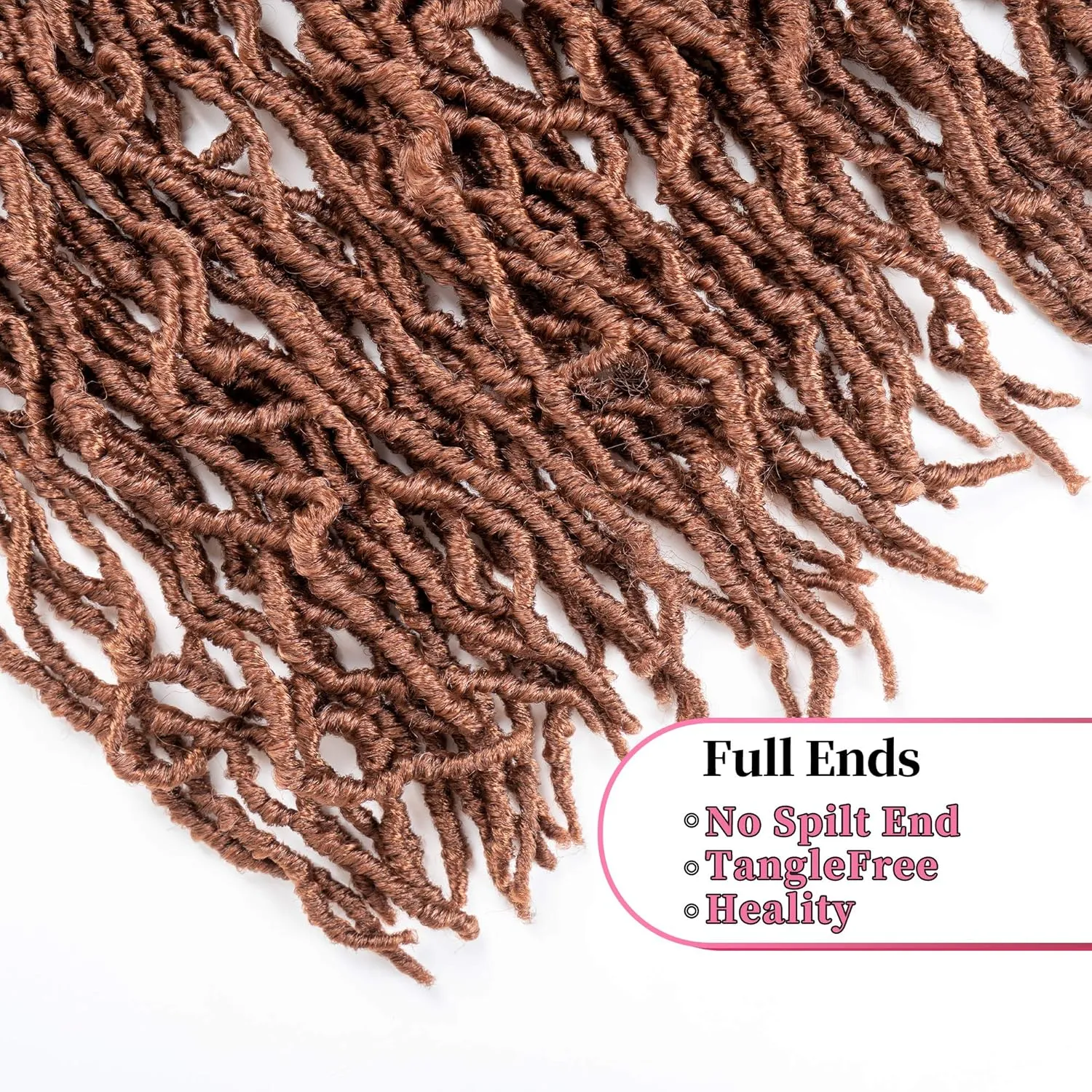 36 Inch Faux Locs Crochet Hair Super Long Soft Locs Crochet Braids Hair 6 Packs/lot 105g Goddess Locs Dreadlocs Synthetic Hair Extend Pre Looped brown Soft Braiding for Women (36 Inch, 30#)