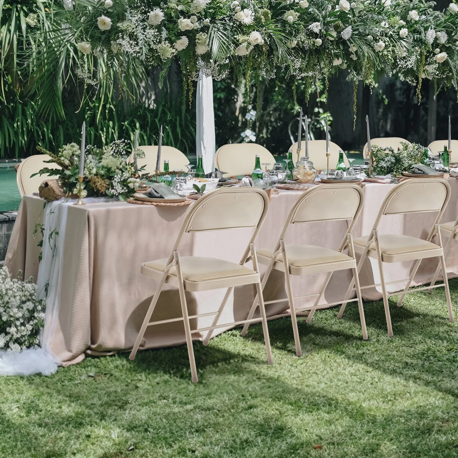 4-Pack Leather Padded Folding Chairs