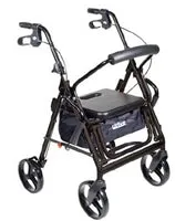 4 Wheel Rollator Duet Black Folding Aluminum Frame 37 Inch, Drive 795BK