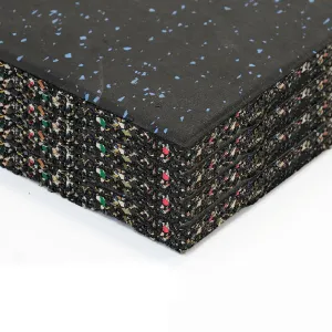 4pcs*25mm Odourless Clipped Rubber Flooring Gym Mats 1m*1m