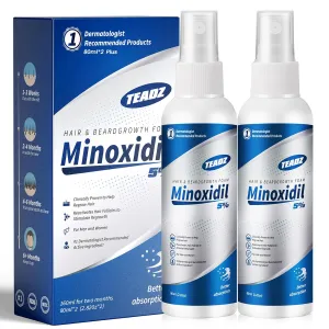 5% Minoxidil for Men and Women，Minoxidil hair Growth Products，Intense Hair Growth Serum，May Promote Faster, Stronger, Thicker Hair Growth to Fight Hair Loss and Thinning Hair（2.82 oz*2）