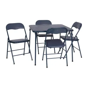 5 Piece Navy Folding Card Table and Chair Set - Flash Furniture