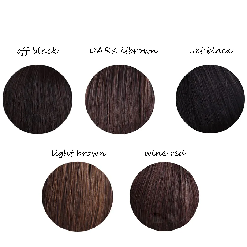 5x8cm Women Hair Wig hand made mono base Natural Human Hair Top HairPiece Replacement One Piece Clip in Hair Crown Extension (Curly Wine Red)