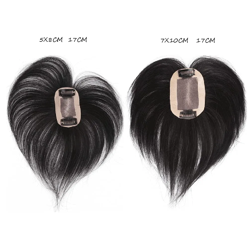5x8cm Women Hair Wig hand made mono base Natural Human Hair Top HairPiece Replacement One Piece Clip in Hair Crown Extension (Curly Wine Red)