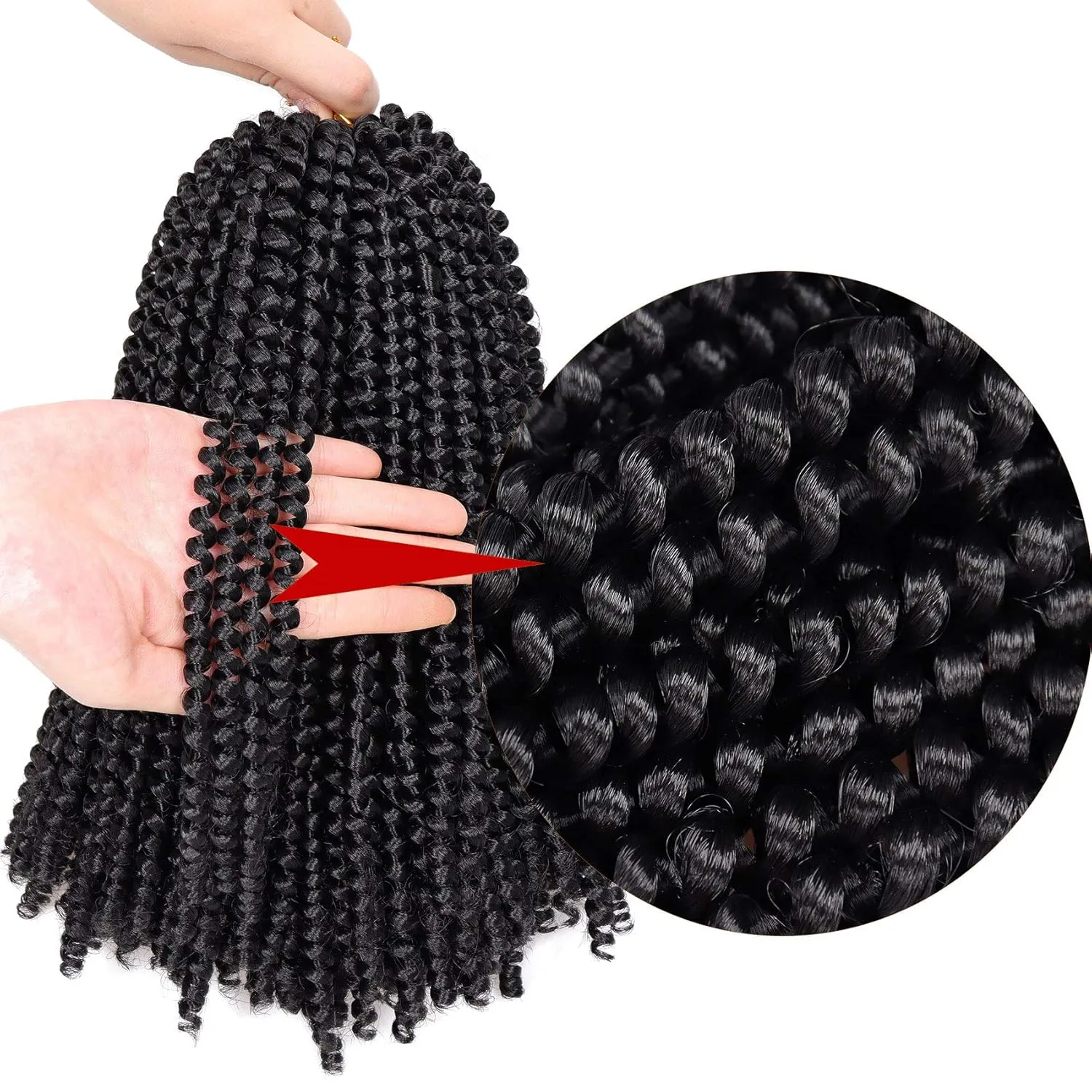 6 Packs Spring Twist Braiding Hair Spring Twists Bomb Twist Hair Synthetic Fiber Fluffy Twist Crochet Braids Low Temperature Twist Crochet Hair for Women Braiding Hair(10inch,1B)