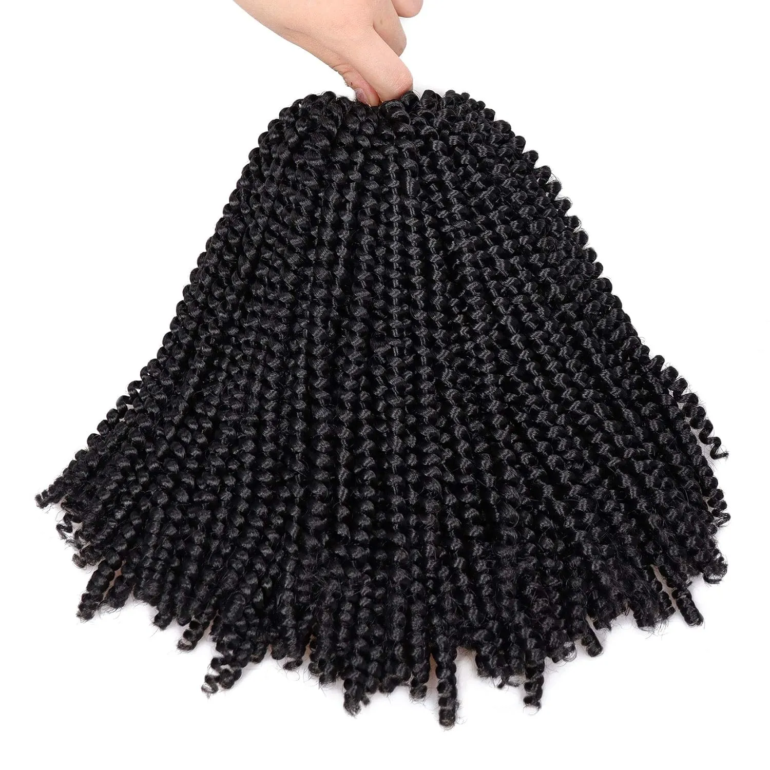 6 Packs Spring Twist Braiding Hair Spring Twists Bomb Twist Hair Synthetic Fiber Fluffy Twist Crochet Braids Low Temperature Twist Crochet Hair for Women Braiding Hair(10inch,1B)