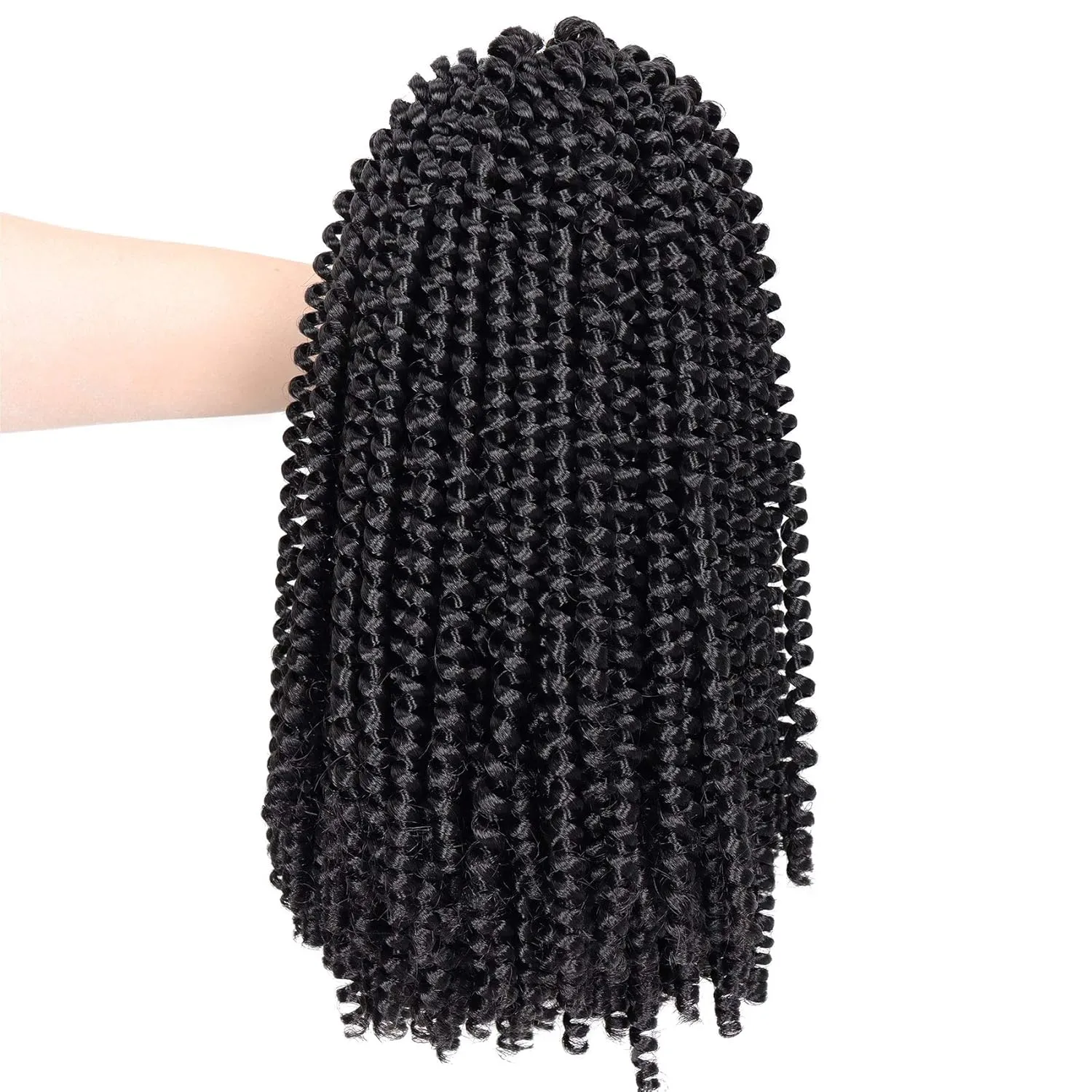 6 Packs Spring Twist Braiding Hair Spring Twists Bomb Twist Hair Synthetic Fiber Fluffy Twist Crochet Braids Low Temperature Twist Crochet Hair for Women Braiding Hair(10inch,1B)