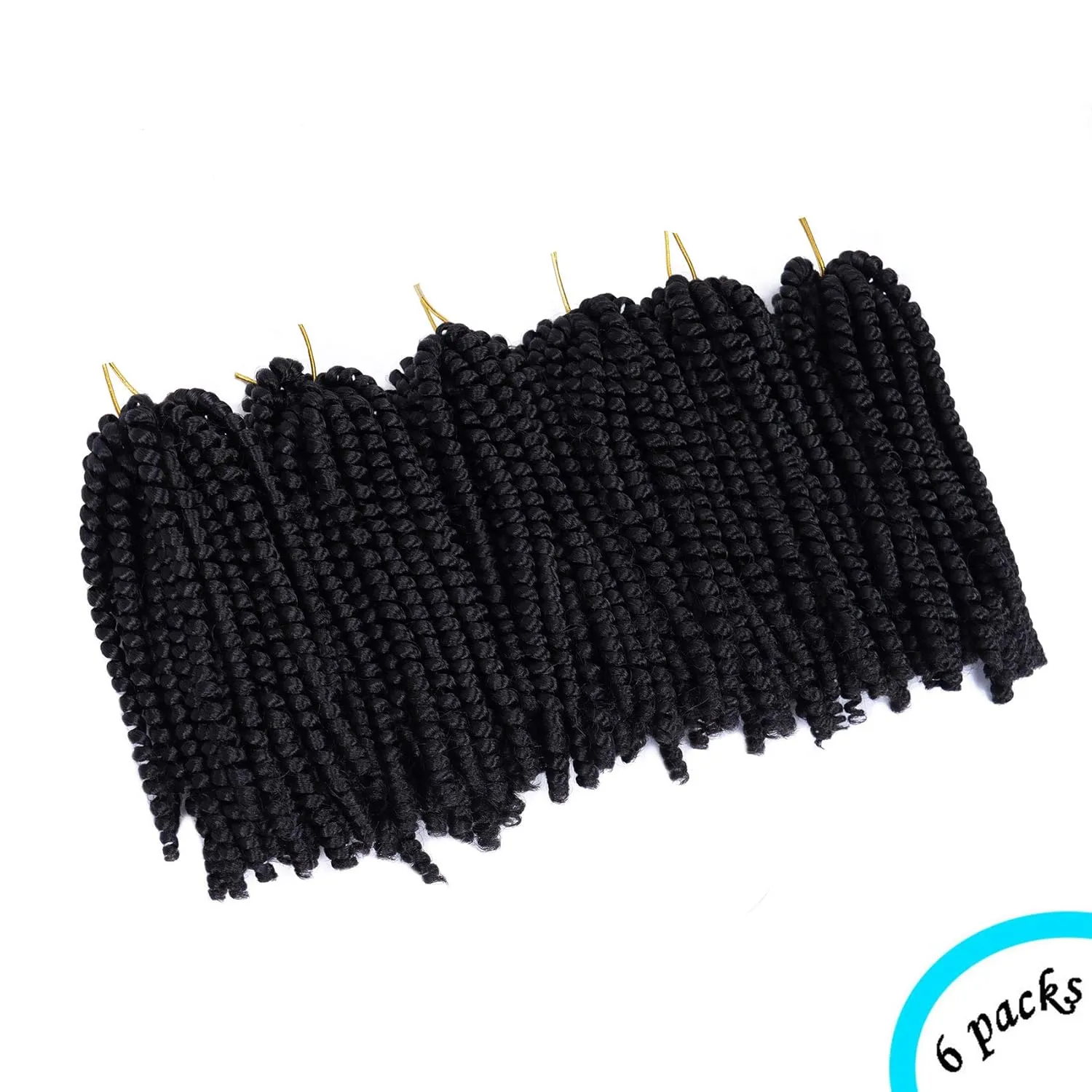 6 Packs Spring Twist Crochet Hair 8inch Spring Twists Bomb Twist Hair Synthetic Fiber Fluffy Twist Crochet Braids Low Temperature Spring Twist Braiding Hair for Women Hair Extension(8inch,2) 2#