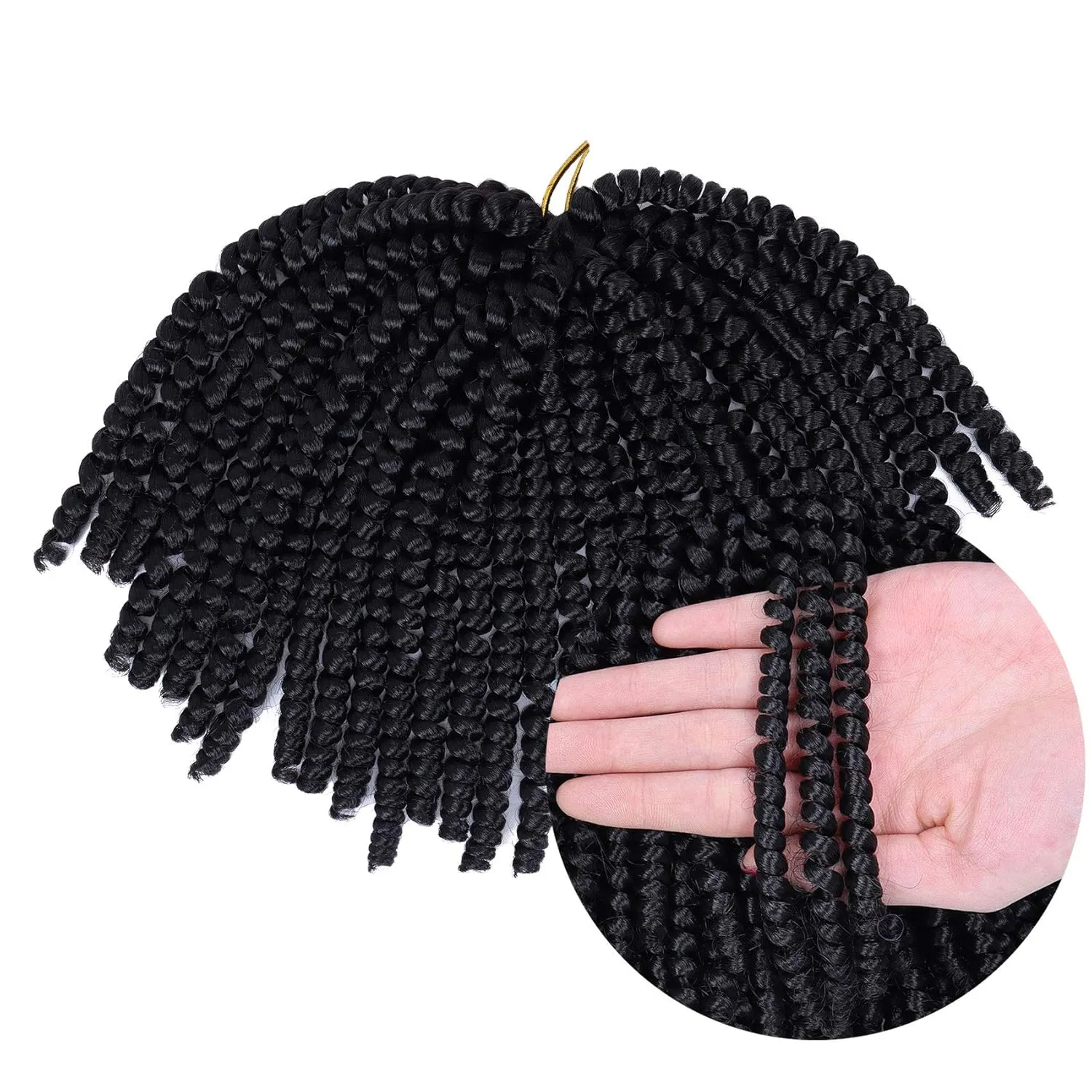 6 Packs Spring Twist Crochet Hair 8inch Spring Twists Bomb Twist Hair Synthetic Fiber Fluffy Twist Crochet Braids Low Temperature Spring Twist Braiding Hair for Women Hair Extension(8inch,2) 2#