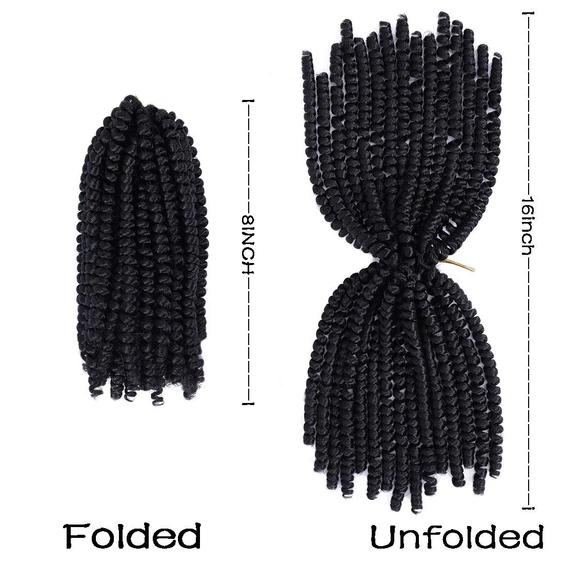 6 Packs Spring Twist Crochet Hair 8inch Spring Twists Bomb Twist Hair Synthetic Fiber Fluffy Twist Crochet Braids Low Temperature Spring Twist Braiding Hair for Women Hair Extension(8inch,2) 2#