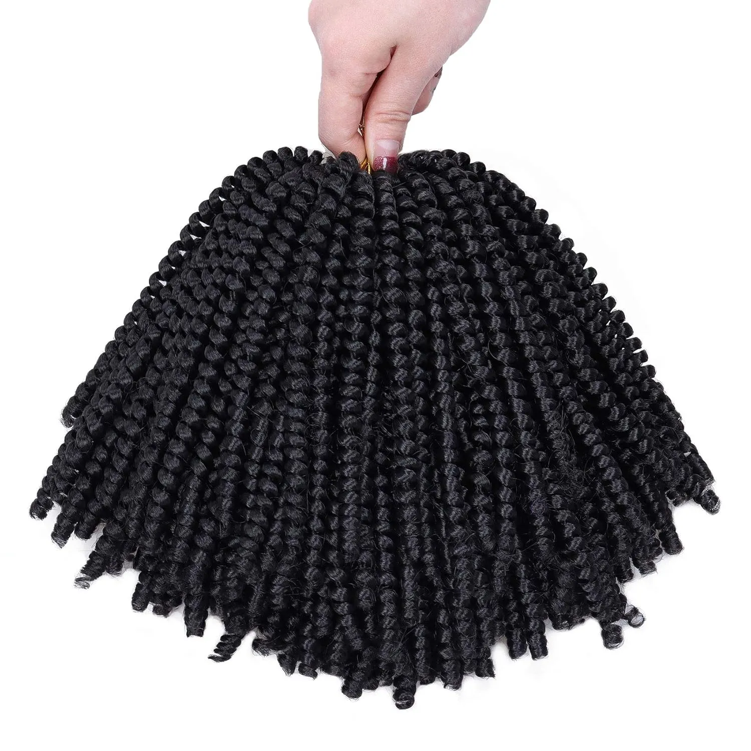 6 Packs Spring Twist Crochet Hair 8inch Spring Twists Bomb Twist Hair Synthetic Fiber Fluffy Twist Crochet Braids Low Temperature Spring Twist Braiding Hair for Women Hair Extension(8inch,2) 2#