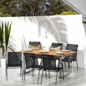 6-Piece Steel Textilene Patio Chairs Set Black Anthracite Outdoor Furniture for Camping Beach Dining and Backyard Relaxation