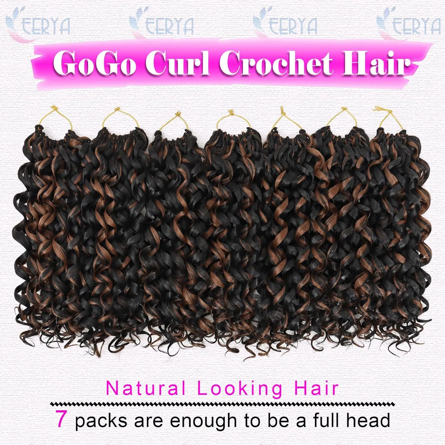 7 Packs GoGo Curl Crochet Hair 10 Inch Short Curly Crochet Hair for Women Water Wave Beach Curl Deep Twist Crochet Braids Synthetic Braiding Hair Extensions (10 Inch, P30)