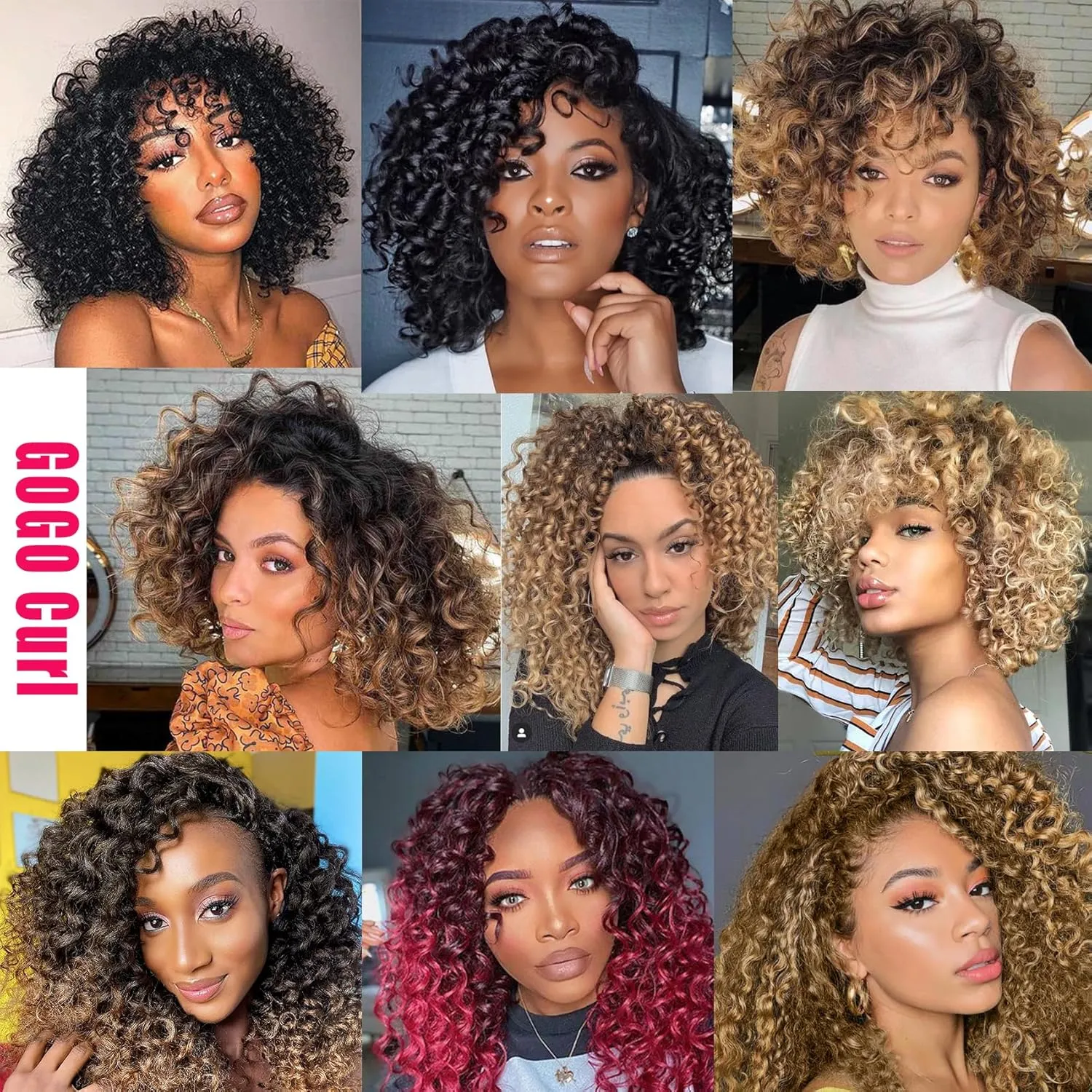 7 Packs GoGo Curl Crochet Hair 10 Inch Short Curly Crochet Hair for Women Water Wave Beach Curl Deep Twist Crochet Braids Synthetic Braiding Hair Extensions (10 Inch, P30)