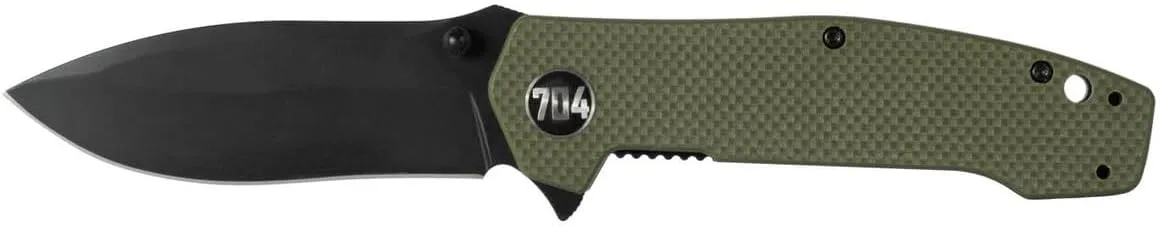 704 Gear Trailblazer EDC Folding Pocket Knife | 3.25" Blade, G10 Handle, Ambidextrous Thumb Stud, Reversible Pocket Clip | Olive Drab Green