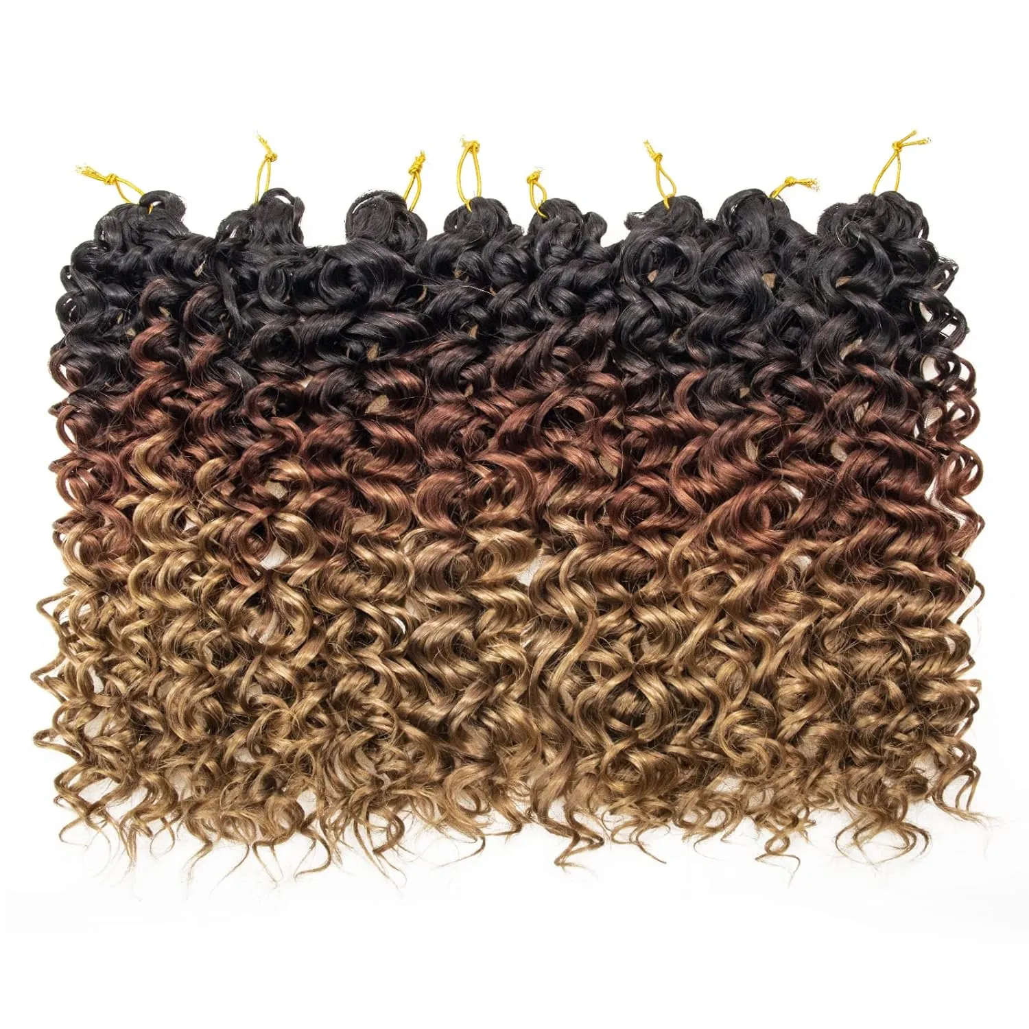 8 Packs Curly Crochet Hair GoGo Curl Crochet hair for Women Deep Wave Braiding hair,Synthetic Bohemian Crochet Braid Water Wave Crochet hair Extensions(1B/30/27, 14inch)