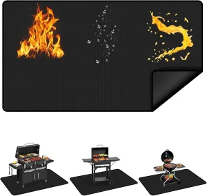 89.5 x 49.5 Inch Large Under Grill Mats for Outdoor Grill, Double-Sided Fireproof Oil-Proof BBQ Mat, Protector Mat for Deck, Patio and Lawn
