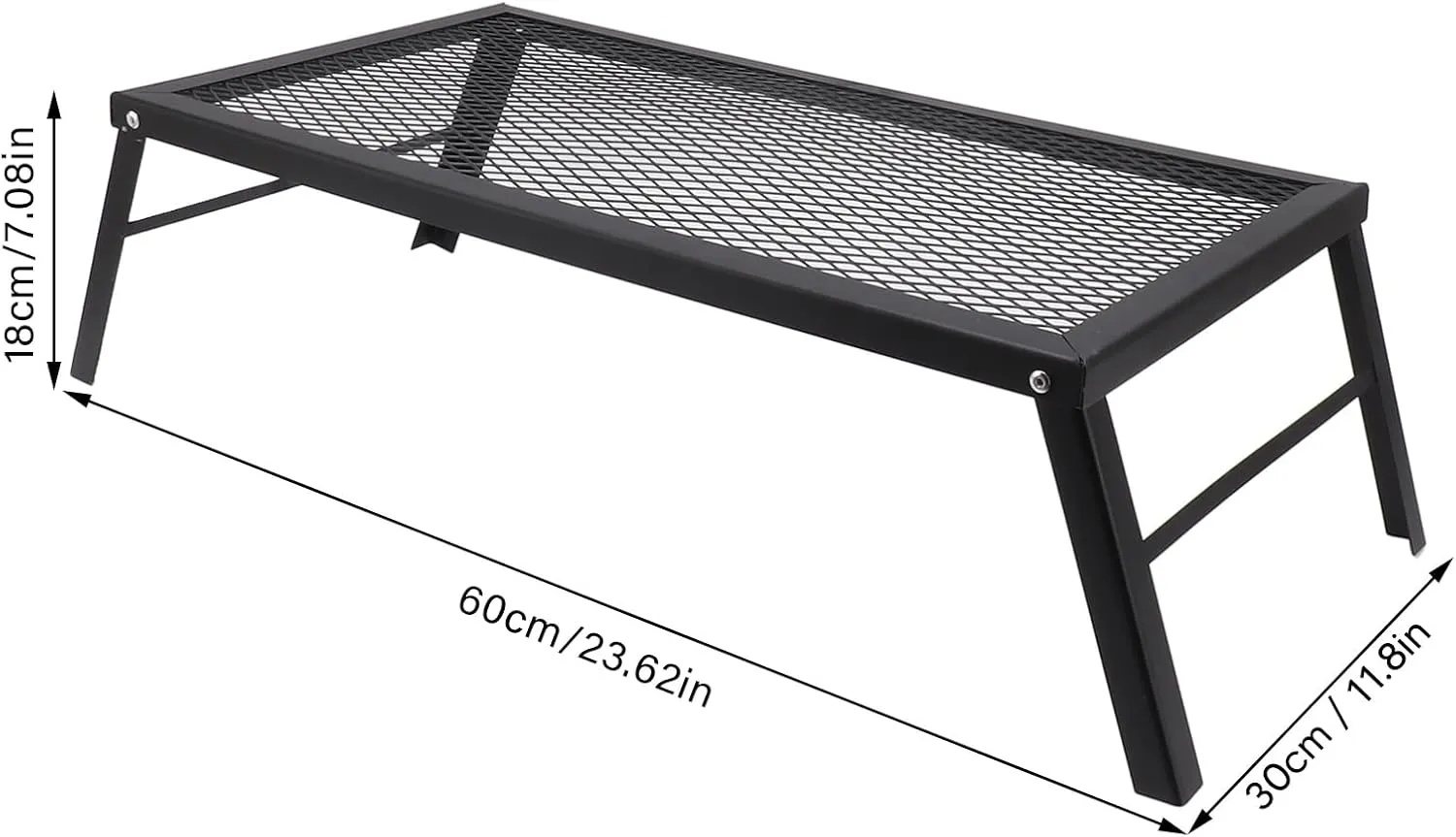 Acouto Lightweight Folding Grill with HighTemperature Paint for Outdoor Cooking, Even Heating, and Stable Support (Folding Campfire Grill with Fork)